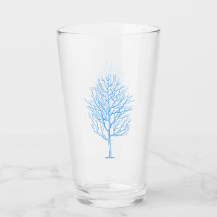 Blue Winter Tree Glass Glas