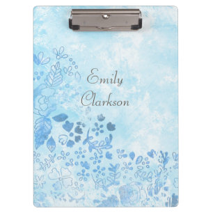 Blue Winter Watercolor-Stil Klemmbrett