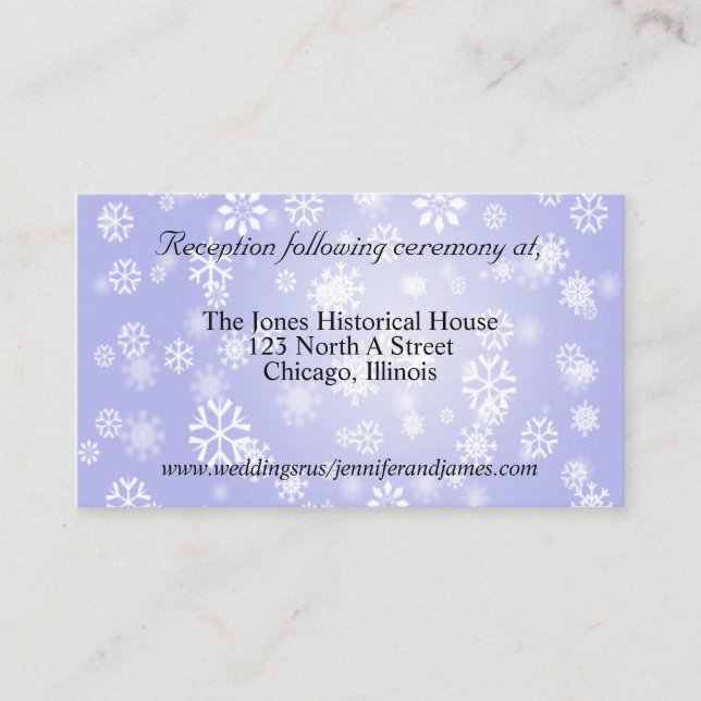 Blue Winter Wedding Cards Begleitkarte (Vorderseite)