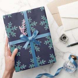 Blue Winter Weihnachten Snowflake Patente Urlaub Geschenkpapier