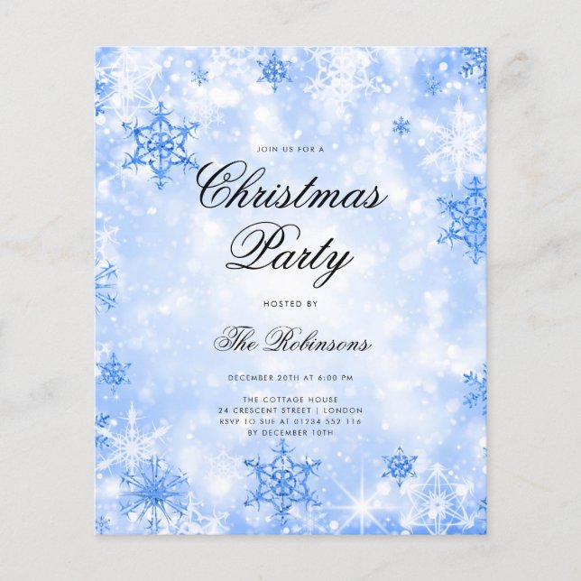 Blue Winter Wonder Holiday Einladungsprogramm & Me Flyer (Vorne)