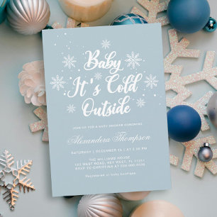Blue Winter Wonderland Baby Dusche Einladung