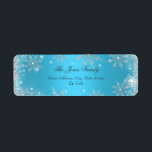 Blue Winter Wonderland Christmas Address Labels<br><div class="desc">Weihnachtsadressen-Labels. Blau & Silber Sparkle Schneeflocke Design. Bitte beachten Sie: Alle flachen Bilder haben keine echten Juwelen!</div>