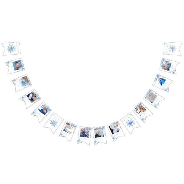 Blue Winter Wonderland photo bunting banner (Alle)
