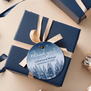 Blue Winter Wonderland Pine Christmas Geschenkanhänger