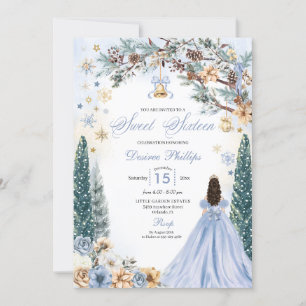 Blue Winter Wonderland Snowflake 16 . Geburtstag Einladung