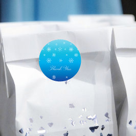Blue Winter Wonderland Snowflake Baby Danke Runder Aufkleber