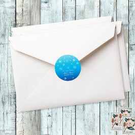 Blue Winter Wonderland Snowflake Baby Dusche Gefal Runder Aufkleber