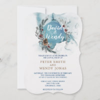 Blue Winter Wonderland Wedding Einladungen