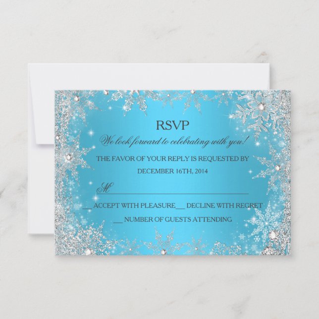 Blue Winter Wonderland Weihnachtsfeiertag UAWG RSVP Karte (Vorderseite)