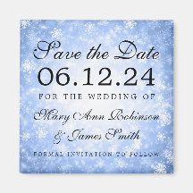 Blue Winter Wonderland Winter Save the Date