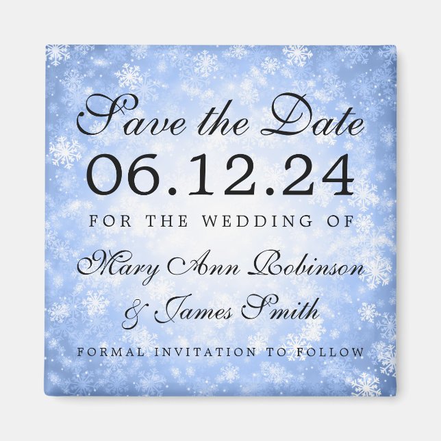 Blue Winter Wonderland Winter Save the Date Magnet (Vorne)