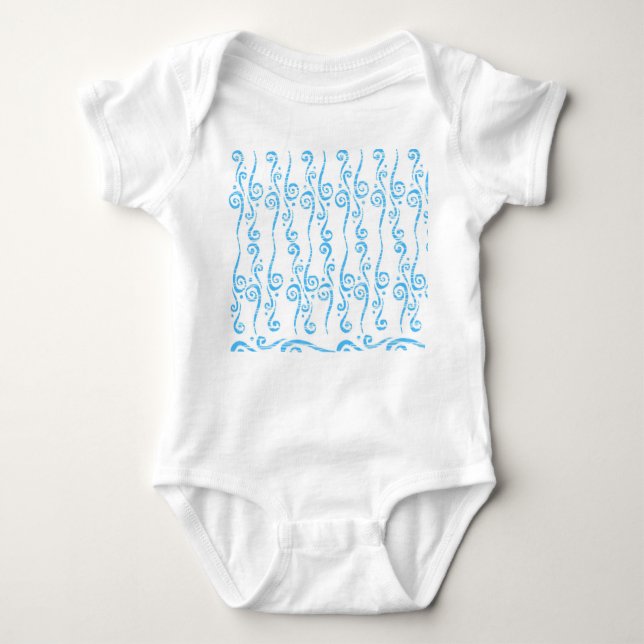 Blue Wirbel Baby Jersey Bodysuit Strampler (Vorderseite)