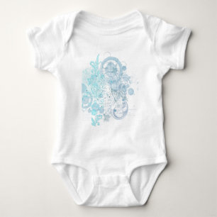 Blue Wirbel Baby Strampler