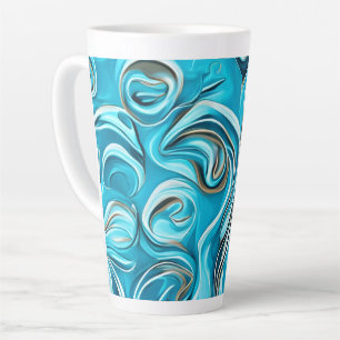 Blue Wirbel Digital AI-Generated Abstrakt Milchtasse