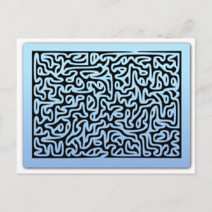 Blue Wirbel Maze Postkarte