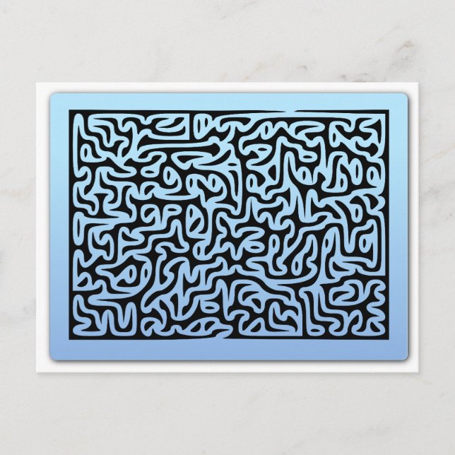 Blue Wirbel Maze Postkarte (Vorderseite)