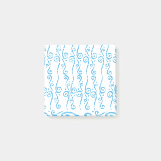Blue Wirbel Notepad Post-it Klebezettel (Vorderseite)