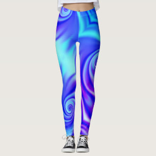 Blue-Wirtex-Leggings Leggings