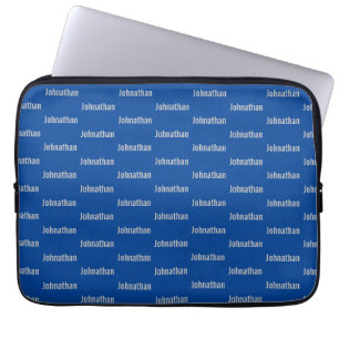 Blue with Gray Name Pattern Laptopschutzhülle