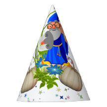 Blue Wizard Fall Pumpkins Party Hat