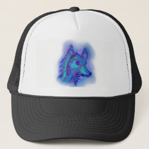 BLUE WOLF BALL CAP/HAT DESIGN TRUCKERKAPPE