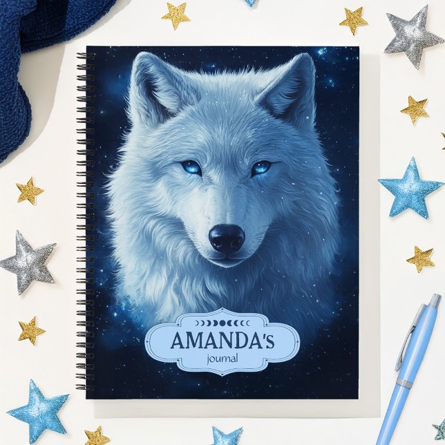 Blue Wolf Celestial Sky Stars Sozialangst Notizbuch (Blue Wolf Celestial Sky Stars Social Anxiety Notebook)