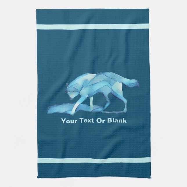 Blue Wolf Geschirrtuch (Vertikal)