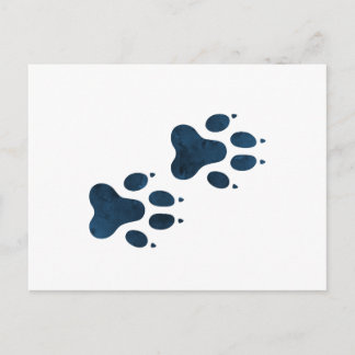 Blue Wolf Pawprints Postkarte