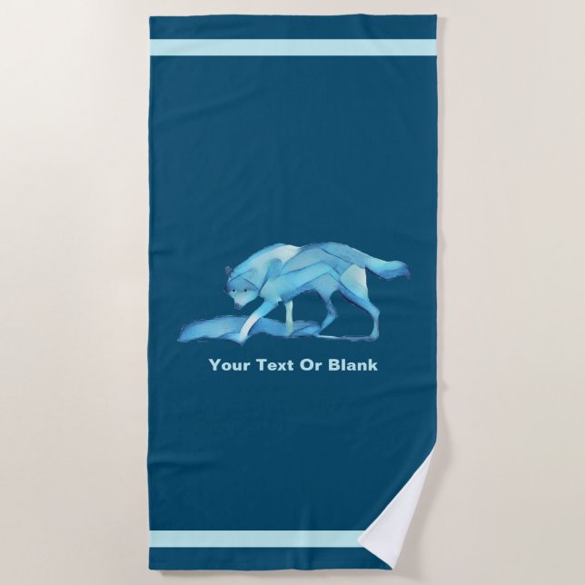 Blue Wolf Strandtuch (Vorderseite)
