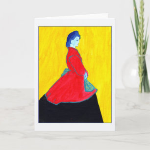 Blue Woman Greeting Card Karte