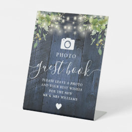 Blue Wood String Light Greenerity Foto Gästebuch Sockelschild