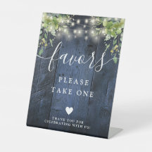 Blue Wood String Lights Greenery Boho Favors