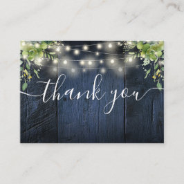 Blue Wood String Lights Grüne Hochzeit Vielen Dank Platzkarte