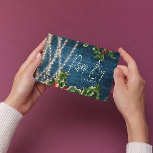 Blue Wood String Lights Weihnachtszeit RSVP