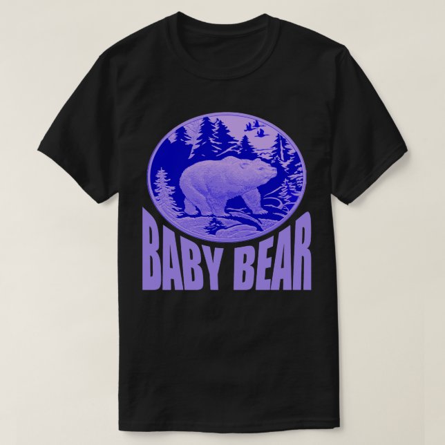Blue Woodland Baby Bear Camping Cube T-Shirt (Design vorne)
