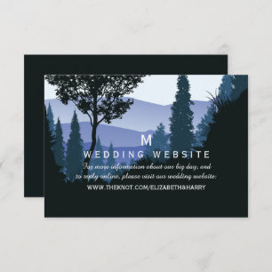 Blue Woodland Forest, Rustic Wedding Website Begleitkarte