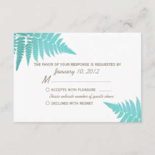 Blue Woodland Wedding Fern UAWG RSVP Karte