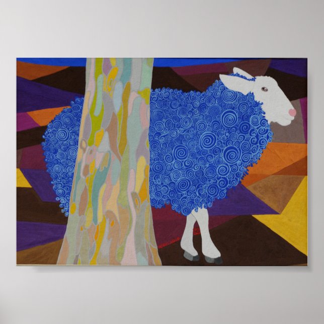Blue Wool Sheep Poster (Vorne)
