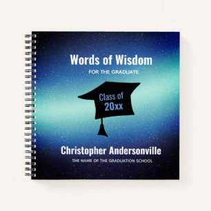 Blue Words of Wisdom für das Gast Book Graduate Notizbuch