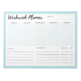 Blue Workweek Planer Notizblock