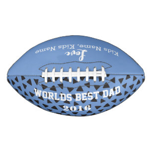 Blue World Best Vater, individuell anpassbar Football