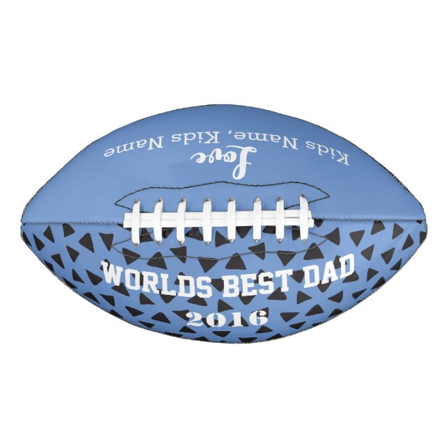 Blue World Best Vater, individuell anpassbar Football (Vorderseite)