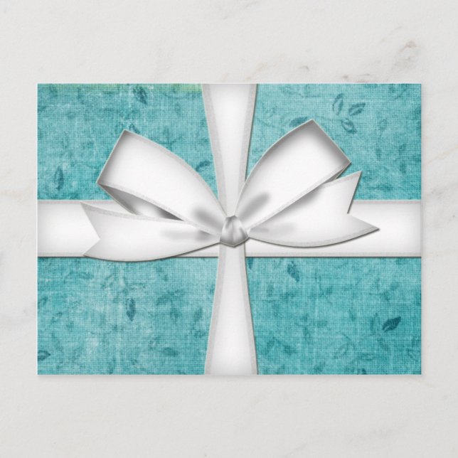 Blue Wrapping Geschenk Postkarte (Vorderseite)
