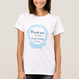 Blue wreath floral watercolor thank you for coming T-Shirt