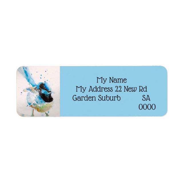 Blue Wren Australian Bird Return Address Labels (Vorne)