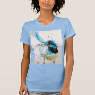 Blue Wren Watercolor Painting Australian Birds T-Shirt