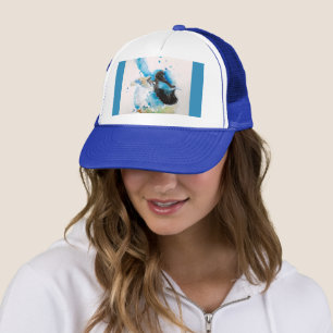 Blue Wren Wrens Watercolor Baby Blue Australian Truckerkappe