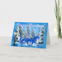 Blue Xmas Harness Horse