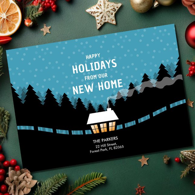 Blue Xmas Moving Ankündigung mit kleiner Kabine (Von Creator hochgeladen)